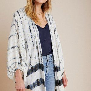Anthropologie By Anthropologie Blue Vada Shimmer Cocoon Kimono
